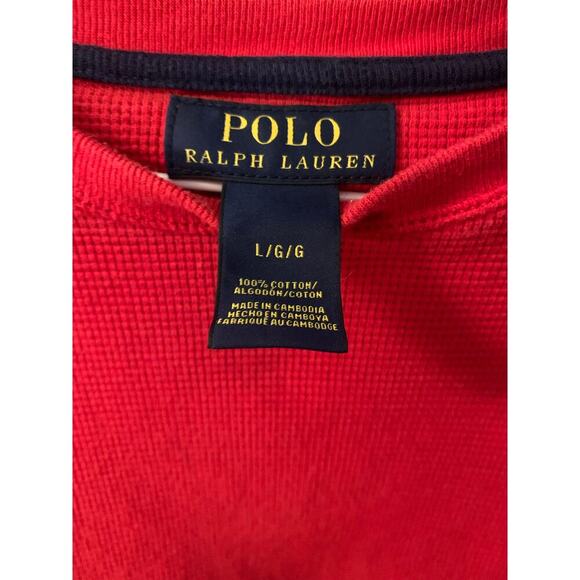 Ralph Laruen Polo Red Thermal Crewneck Shirt - Size L - Picture 4 of 5